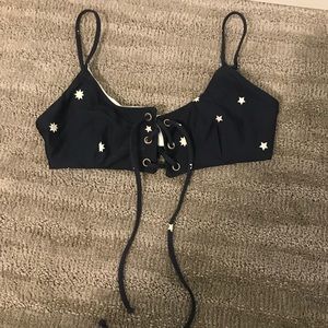 madewell bikini top in star mix